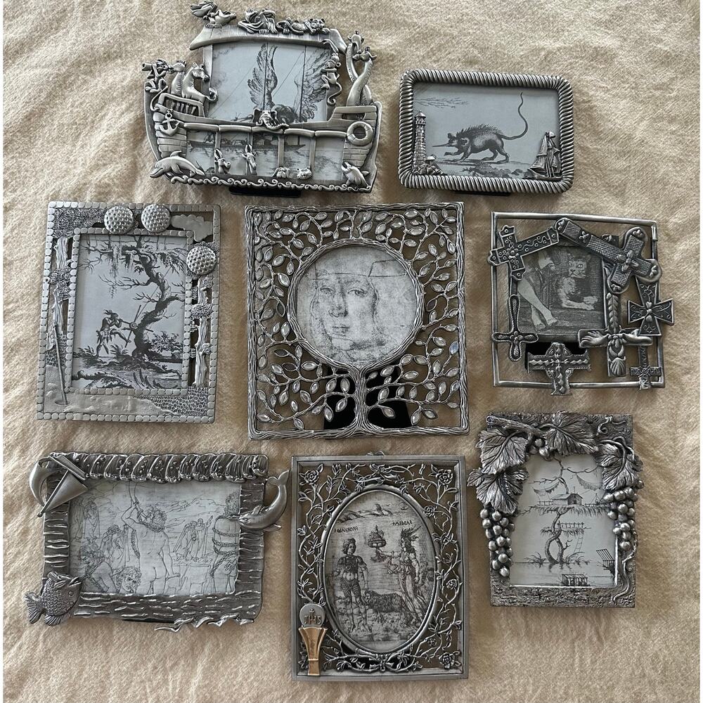 Metal Floral Photo Frames table top mini small set